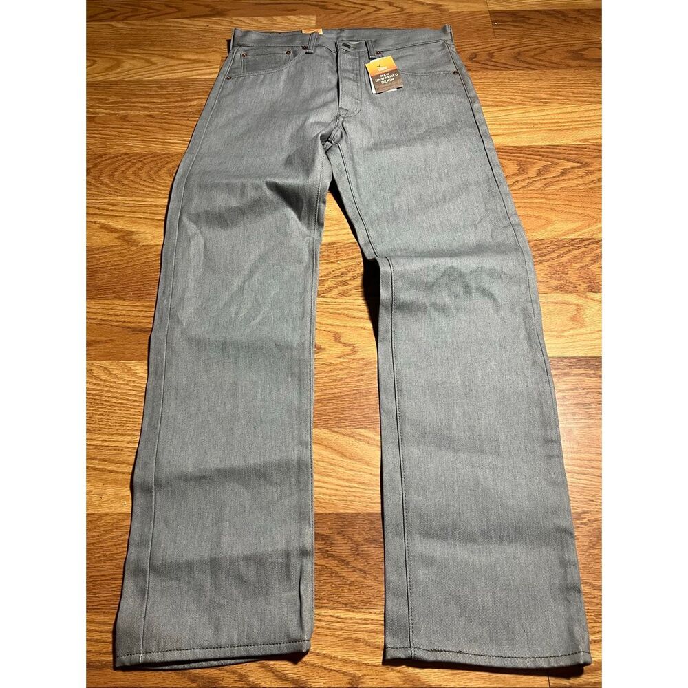 Levi’s Men’s 501 Button Fly Shrink To Fit Raw Jeans 32x32